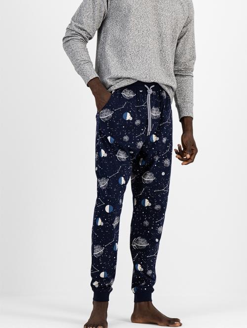 Woolworths Navy Space Print Cuffed Cotton Pyjama Pants