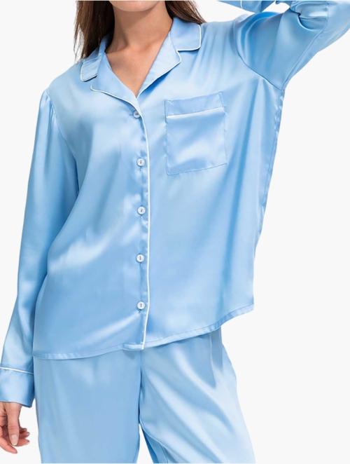 Woolworths Blue Satin Pyjama Set