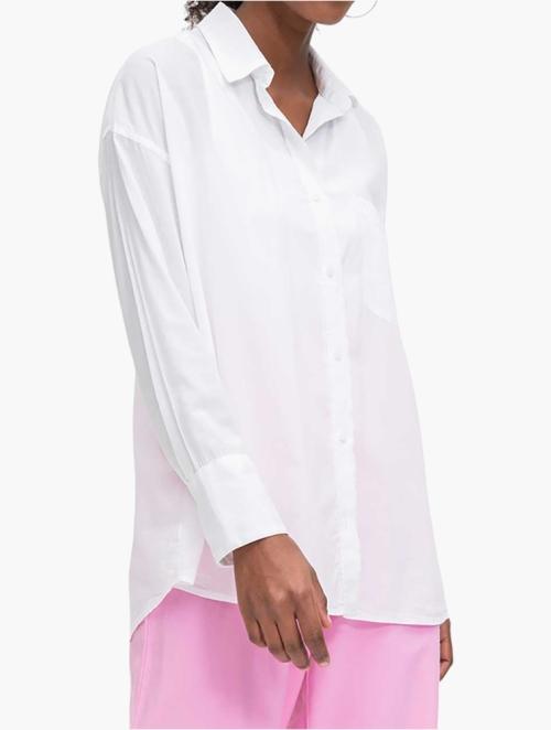 Woolworths White Cotton Blend Shirt