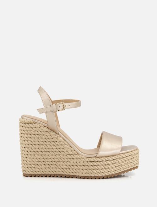 Woolworths Gold Ankle Strap Espadrille Wedges