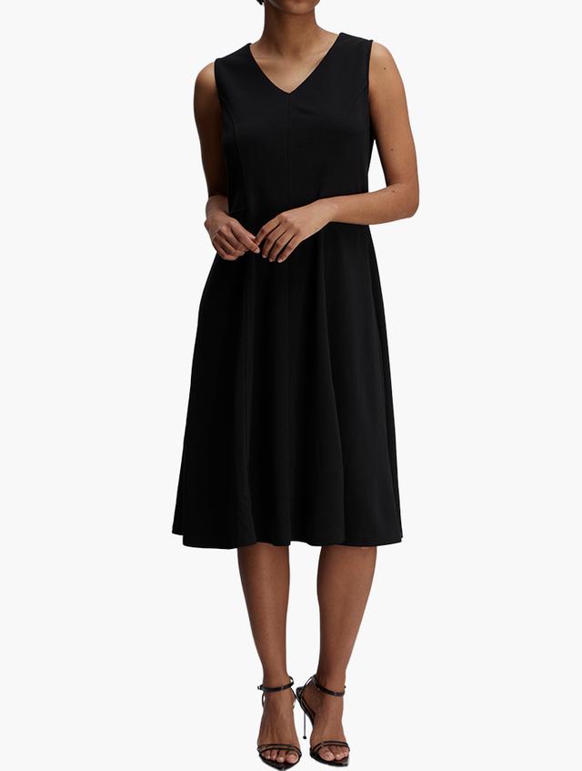 MILADYS Black Panel Fit & Flare Dress