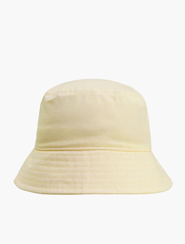 H&M Pale Yellow Round Matte Bucket Hat