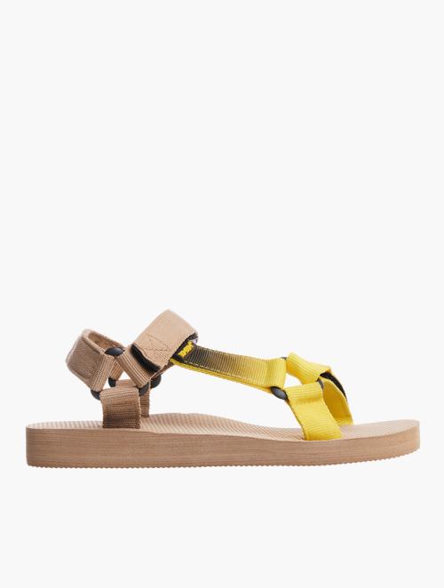 TomTom Brown & Taupe Open Toe Velcro Sandals