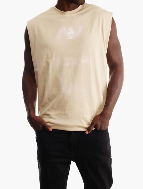 RVCA Tan Graphic Sleeveless Top