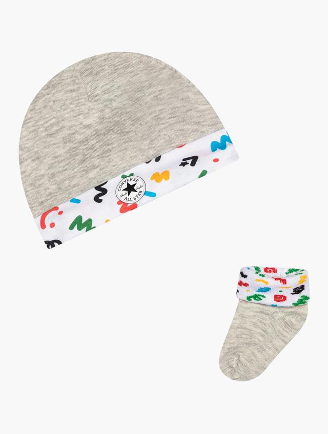 Converse Grey Heather Seasonal Hat and Booties Set