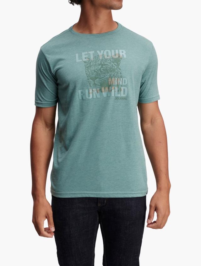 Journal Sea Green Melange Mike Animal Short Sleeve Tee