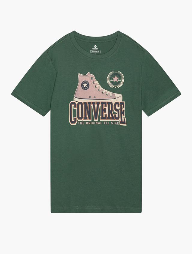 Converse Admiral Elm Green Script Sneaker Organic Jersey Tee