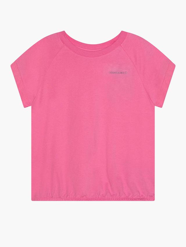 Converse Oops Pink Raglan Elastic Knit Top