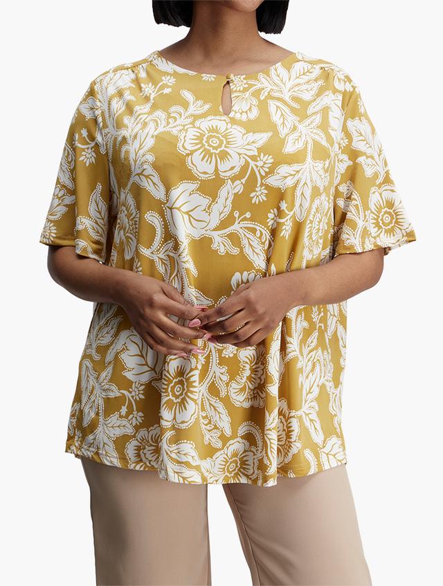MILADYS Mustard Yellow Graphic Blouse