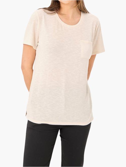 MILADYS Stone Chest Pocket Short Sleeve Top