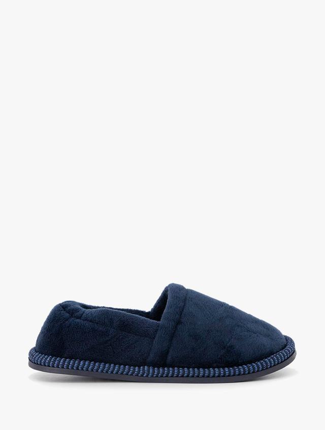 Woolworths Navy Camo Velour Stokie Slippers