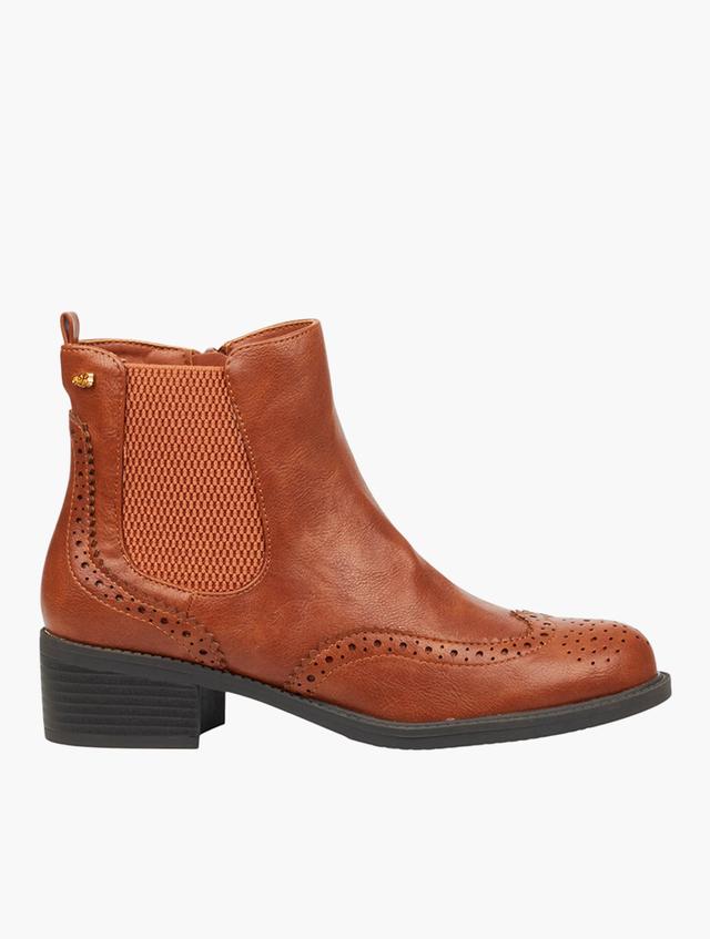 Miss Black Tan Ford 1 Faux Leather Ankle Boots