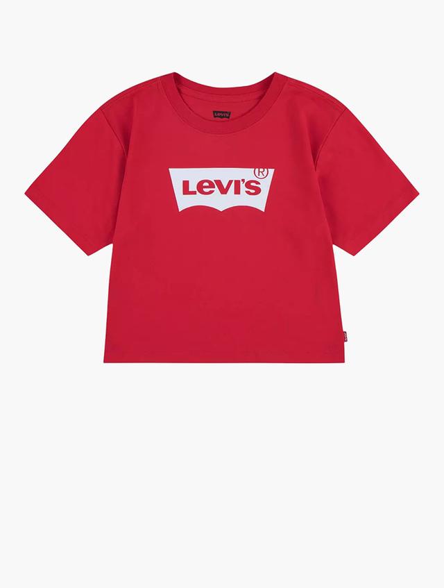 Levi's Red & White Logo Light Bright Cropped Top