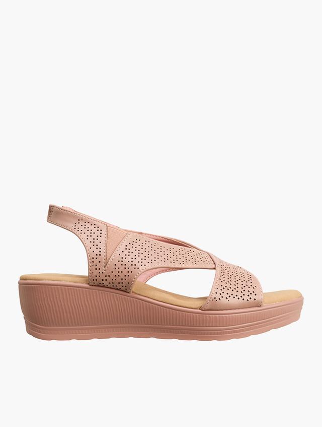 MILADYS Pink Slip-On Wedge Sandals