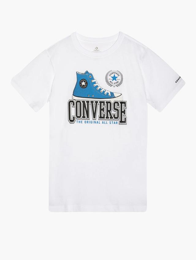 Converse White Script Sneaker Organic Jersey Tee