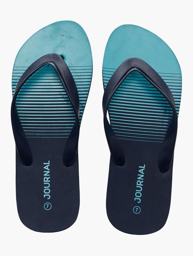 Journal Blue Printed Toe Post Flip Flops