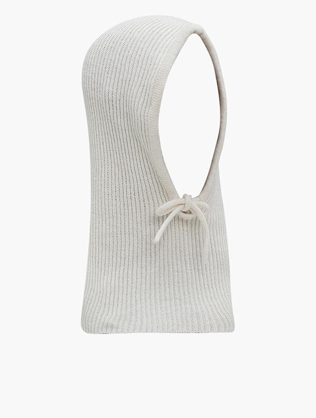 H&M Cream Knit Hooded Scarf Beanie