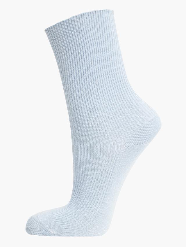 H&M Light Blue Ribbed Crew Socks