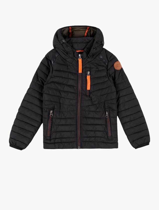 Daily Finery Black & Orange Quilted Casual Jacket