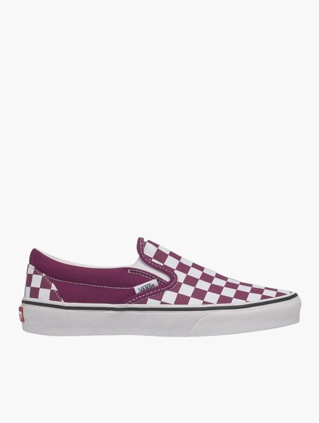 Vans Dark Purple Slip-On Checkerboard Sneakers