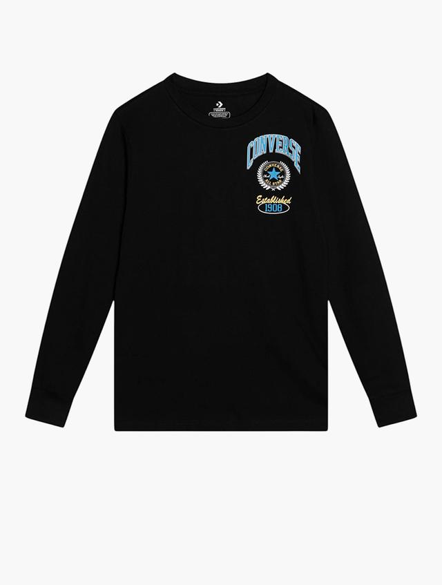 Converse Black Collegiate Sport Stack Long Sleeve Tee