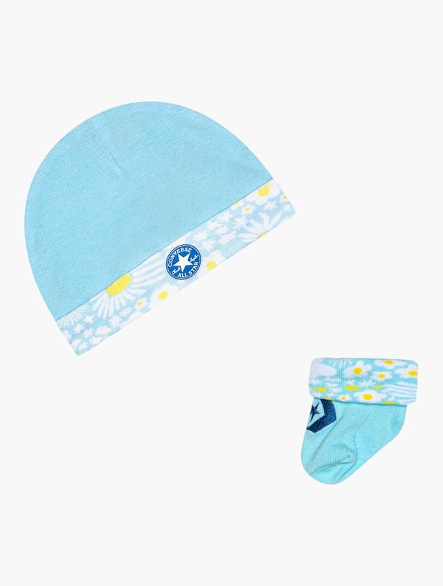 Converse True Sky Blue Seasonal Hat and Booties Set