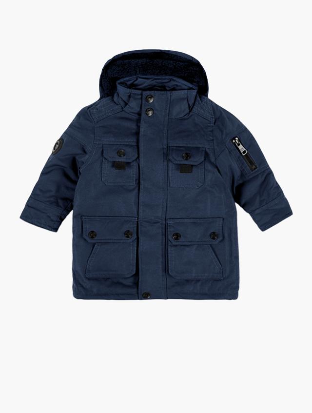 Daily Finery Dark Blue Hooded Parka Jacket