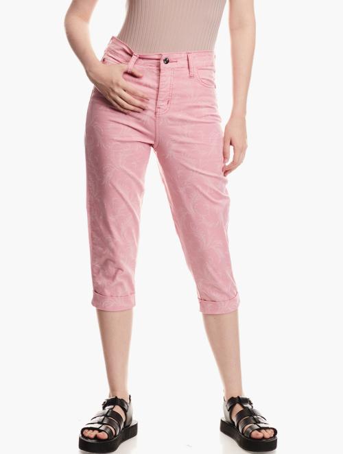 RFO Pink Mid Rise Capris Pants