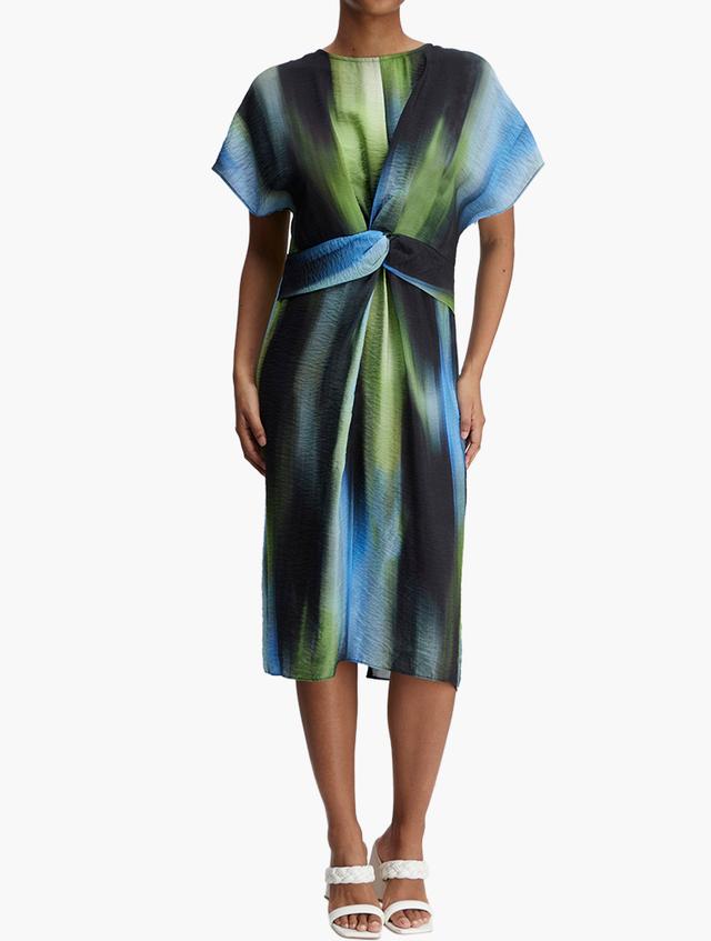 MILADYS Multi Watercolour Print Knot Dress