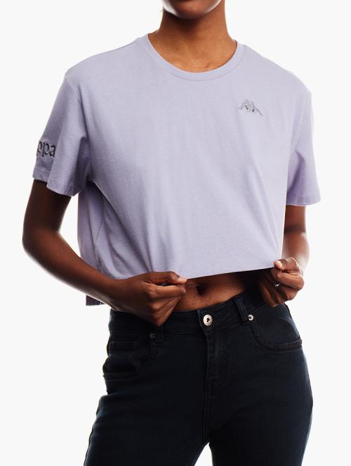 KAPPA Violet Cropped Graphic Print T-Shirt