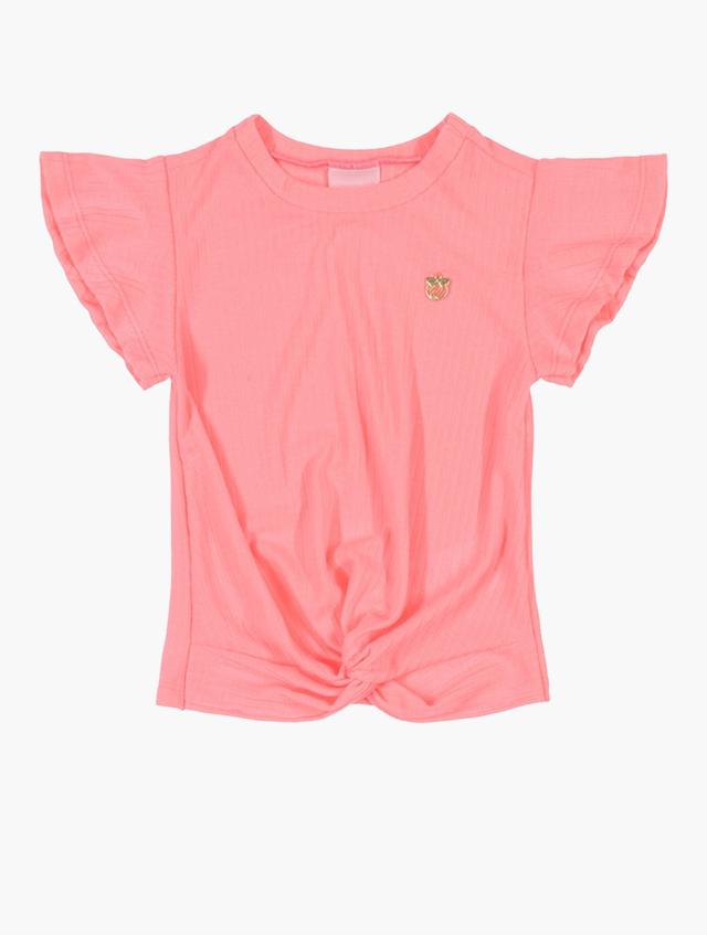 Quimby Girls Ribbed Tee - Pink