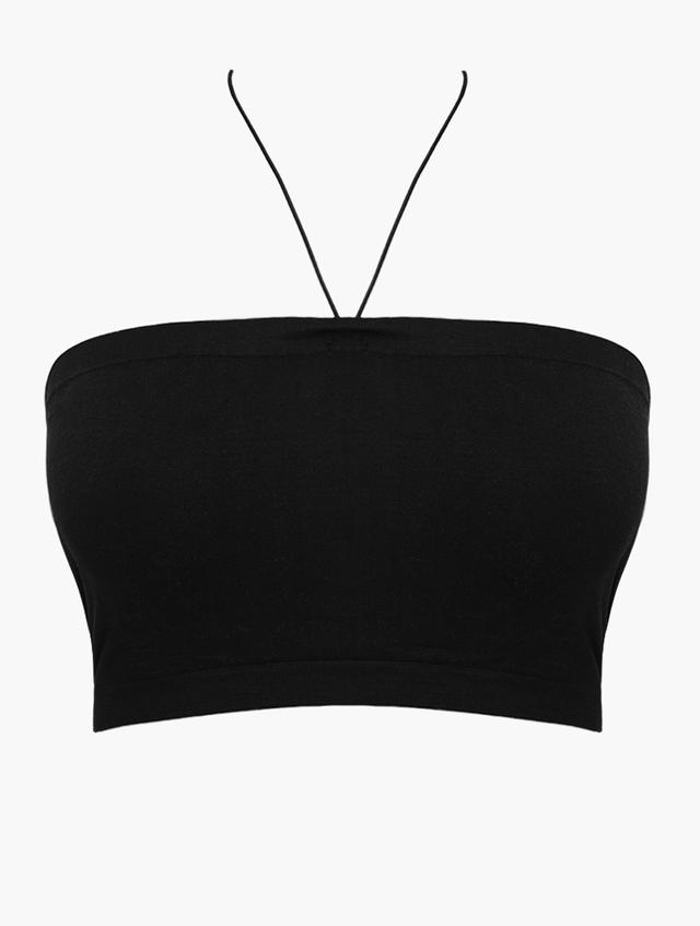 RFO Black Halter Neck Crop Top