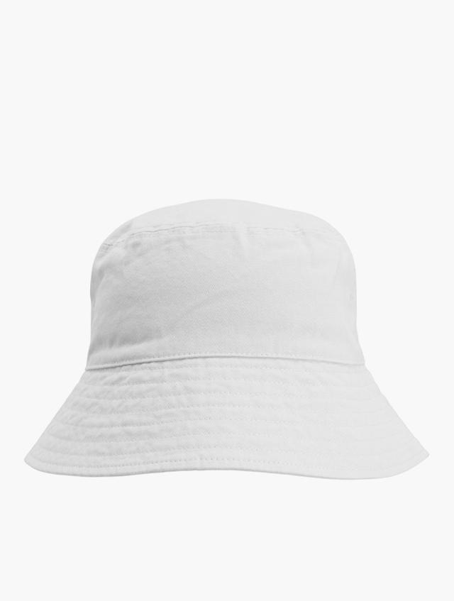 H&M White Matte Round Matte Bucket Hat