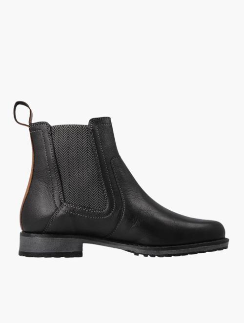 Hi-Tec Black & Tan Slip On Ankle Chelsea Boots