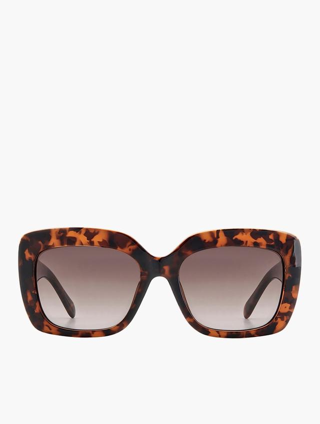 Fossil Havana Brown Shaded Rectangular Sunglasses