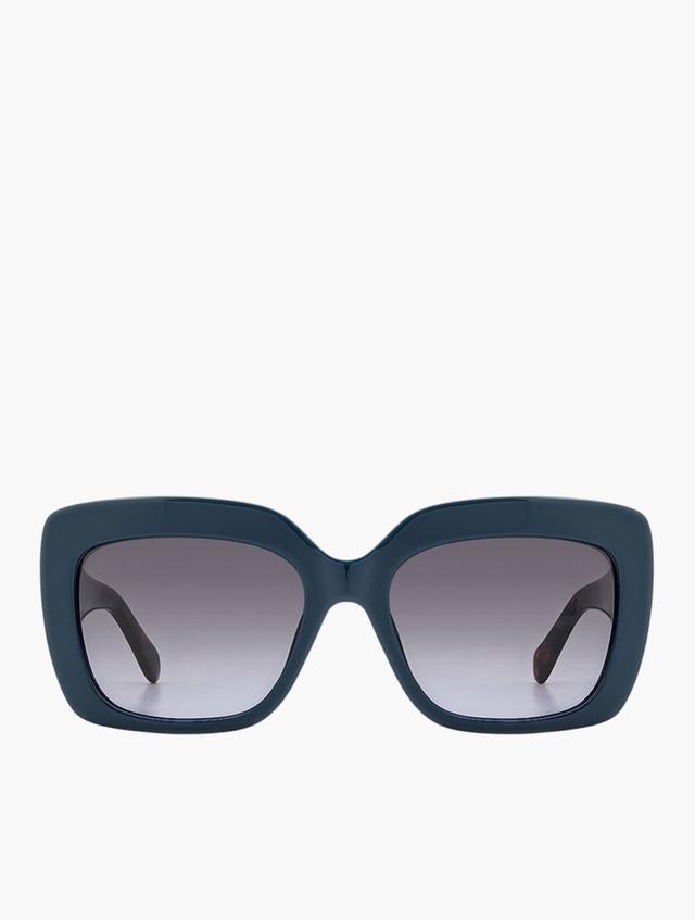 Fossil Green Dark Grey Shaded Rectangular Sunglasses