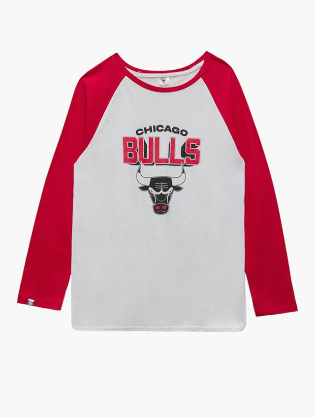 NBA White Graphic Long Sleeve Top