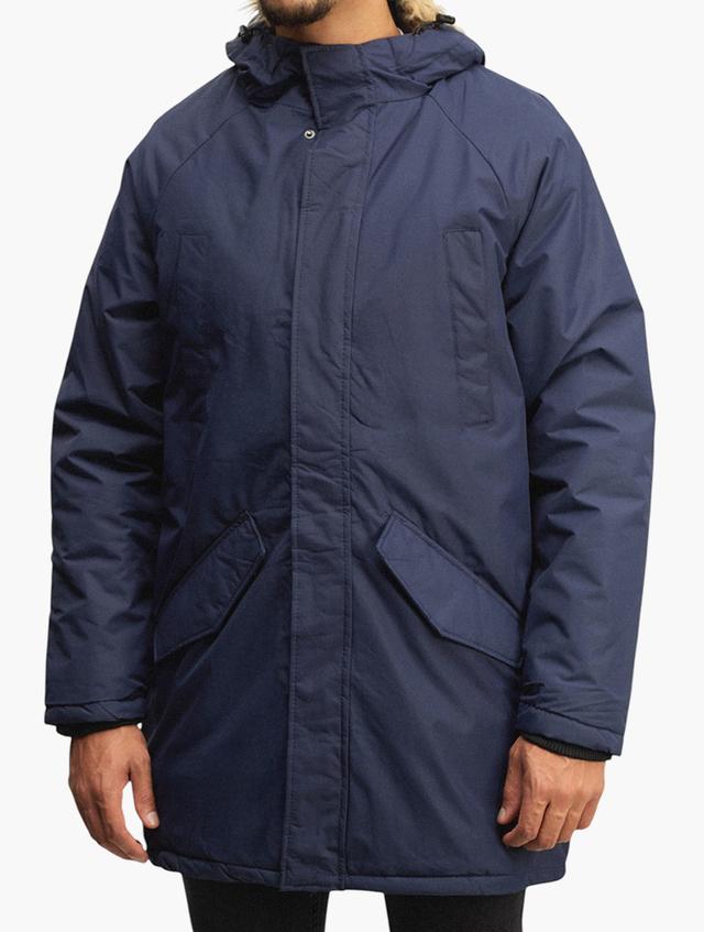 Daily Finery Navy Long Hooded Parka