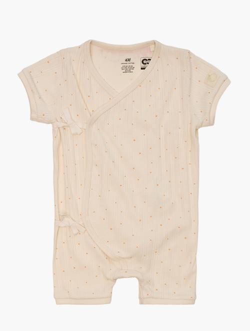 H&M Light Beige Short Sleeve Baby Romper