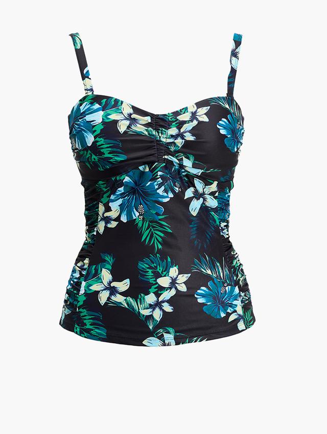 MILADYS Black Graphic Print Tankini Top