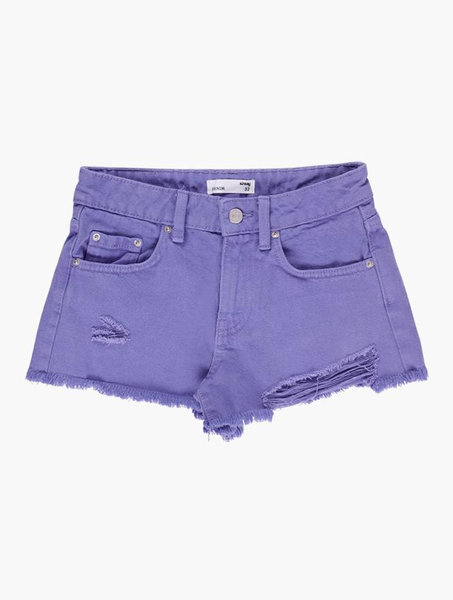 Sinsay Purple Cotton Denim Shorts