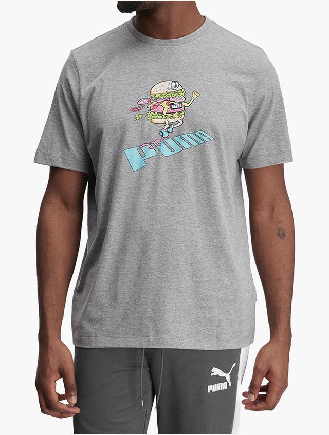 PUMA Medium Grey Heat Puma Burger Graphic Short Sleeve Tee