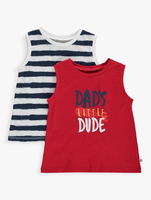 Woolworths Multi Striped Dad Vests 2 Pack