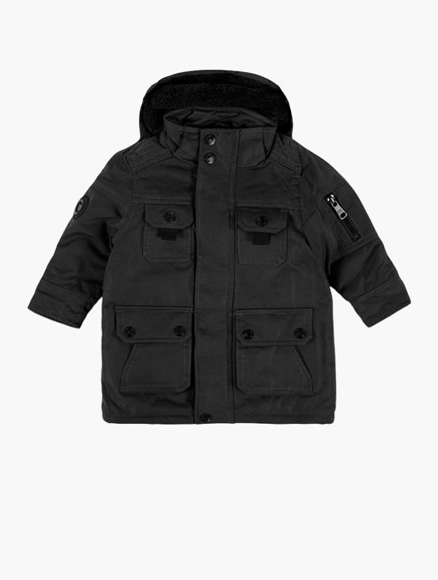 Daily Finery Black Button-Up Parka Jacket