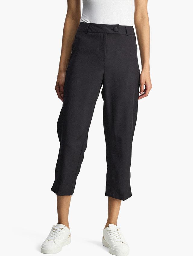 MILADYS Black Mid-Rise Cropped Pants