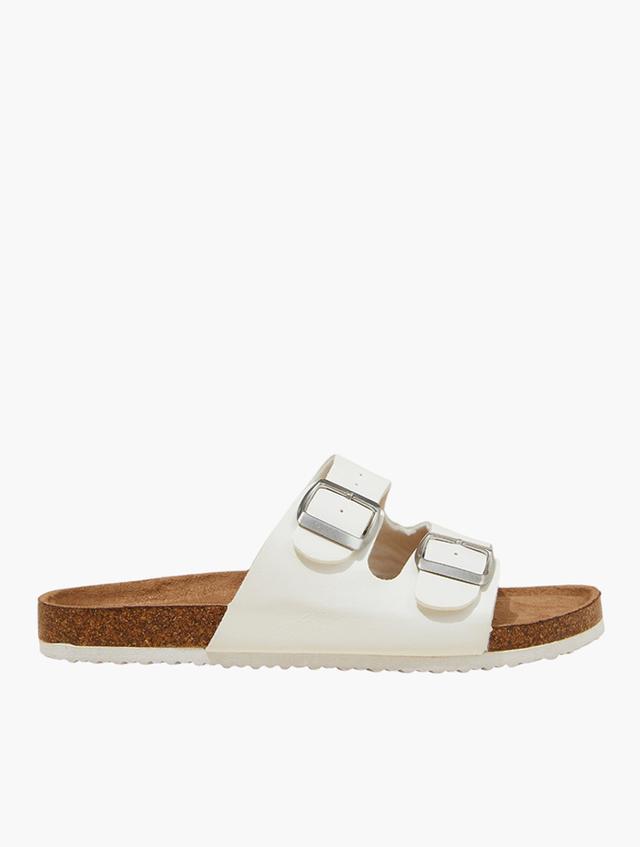 Cotton On Rex Double Buckle Slide - White Texture
