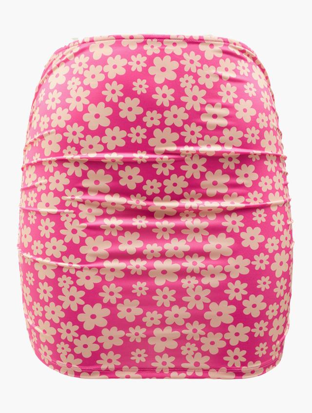 H&M Pink floral Print Scrunch Swim Skirt