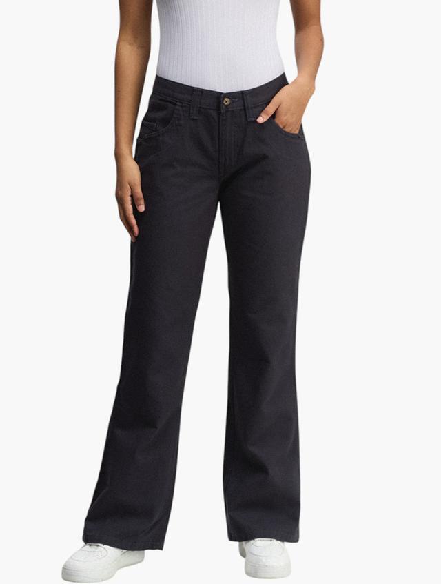 RFO Navy Mid-Rise Flare Trousers