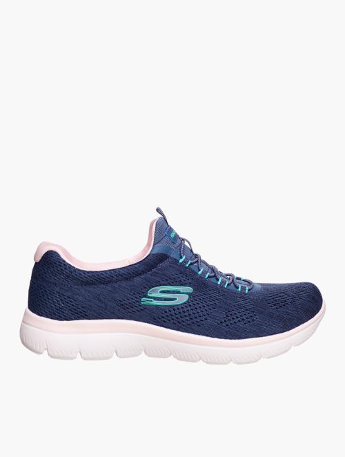 Skechers Navy & White Summits Fun Flare Trainers