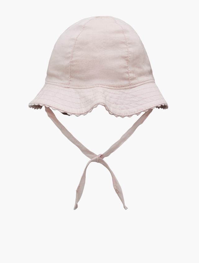 H&M Soft Pink Scalloped Chin Strap Hat